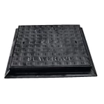 Cast Iron Manhole Cover  Size 600×600 mm,   Square Shape   Black Color | Saudi Pipes Systems Factory