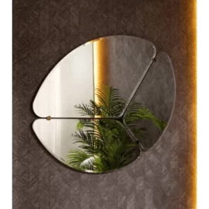 مرايا ديكور مقاس 115×96×4 سم، لون ذهبي وبني، تصميم جزيرة