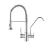 Kitchen Washbasin Mixer, Three Lines, Matte Chrome Color
