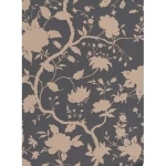 Wall decoration floral design, size 10 m x 0.53 m, dark brown color, model 32335