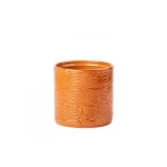Ceramic plant pot, size 15x16 cm, orang color, cylindrical shape