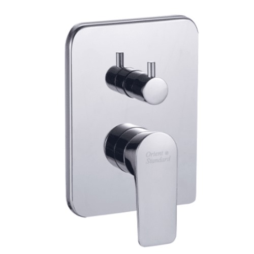 Chrome Shower Mixer Two Lines Square Shape | Al Muhaidib Sanitary and Ceramic