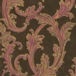 Italian Wall Covering, Dark Brown Color, Length 10 m, Width 0.73 m, Model 24118