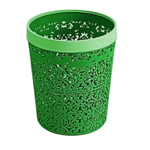 HDPE Decorative Plastic Waste Container, Green, Model ZFVRI | AL-FURIDI FACTORY FOR PLASTIC INDUSTRIES