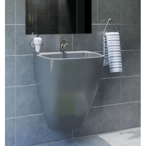 Hanging Washbasin Basin Oryx Size 45x49.5x60.5 cm, Grey Color | Saudi Ceramics
