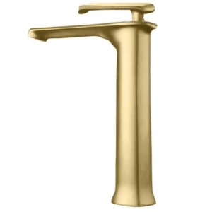 Bathroom Washbasin Mixer 28 cm Brass Gold, Long | Prime Alarabia