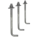 Hot Dip Galvanized Anchor Bolt (L) Type Size 1 inch Length 1000 mm