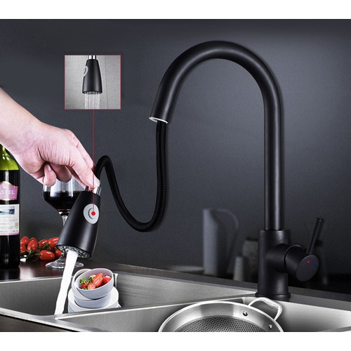 Kitchen Sink Mixer Brass Black Color, Chinese Origin | Tifani by Alsaggaf company