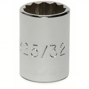 Impact Socket 12 Point 25/32 inch, Drive 1/2 inch, Chrome Finish | Proto by ARAB PROS COMPANY