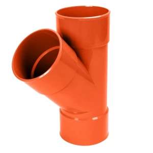 UPVC Plastic 45° Wye Tee Size 75 mm Orange Color | Al mona for innovative pipe solutions