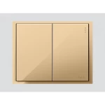 مفتاح مزدوج دي 3 بيانو، مقاس 7×7 سم، لون ذهبي، 10 أمبير