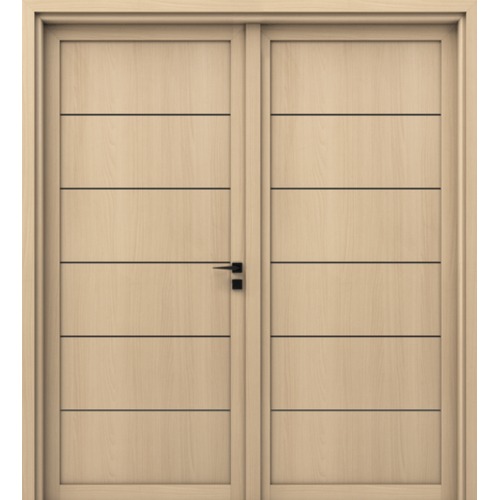Double Door Wood Plastic Composite (WPC) 220x235 cm, 6 cm Thickness, Light Wood | WPC-BM01