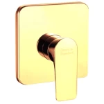 Concealed Shower Mixer Handle, Single Line, Gold Color, Square Shape