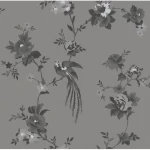 ورق حائط الماني ورود مقاس 10 م× 0.53 م، لون رمادي، موديل 440645 