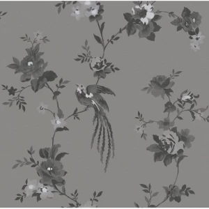 German Floral Wall Covering 10m x 0.53m Gray, Model 440645 | Balbaid Decor Company