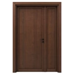 باب خشبي ونصف متين، مقاس 160 × 235 سم، بني، موديل GMO2