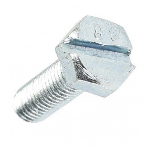 White Zinc Plated Hex Bolt Slotted Head Grade 4.8 Size 5 mm Length 35 mm DIN558 | AOBSCO
