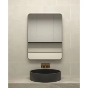 Bathroom Mirror Rectangular 50x90 cm Aluminum Frame 4 mm Gray | Al Muhaidib Sanitary and Ceramic