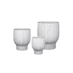 Fiberglass plant pot, medium size 44x44x36 cm, white color
