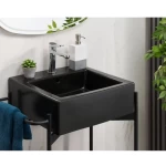Matte Black Counter Top Porcelain Basin Size 47x47x16 cm