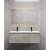 Wooden Washbasin With LED Mirror, Gray Color, Size 120×47×44 cm