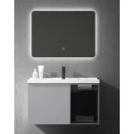 Bathroom Washbasin Ceramic Basin, Gray Color Size 80cm 