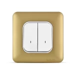 مفتاح مزدوج 20 أمبير ثنائي القطب مع لمبة ليد، لون ذهبي، 7×7 سم | سبكترا