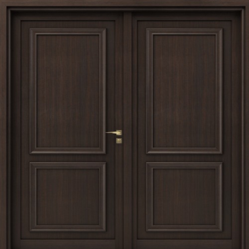 Matkel Premium Double Wooden Entry Door EX02 - Dark Brown 220x235cm - Waterproof & Fire Resistant