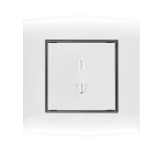 فيش كهرباء بفتحتين 16 أمبير الفنار موديل أمنية المقاس  7x7 اللون أبيض بحلقة سوداء