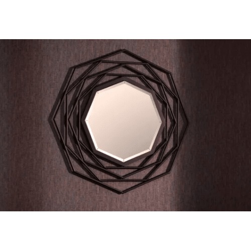 مرايا ديكور مقاس 88×88×8 سم، لون اسود، تصميم جزيرة | شركة ابيات