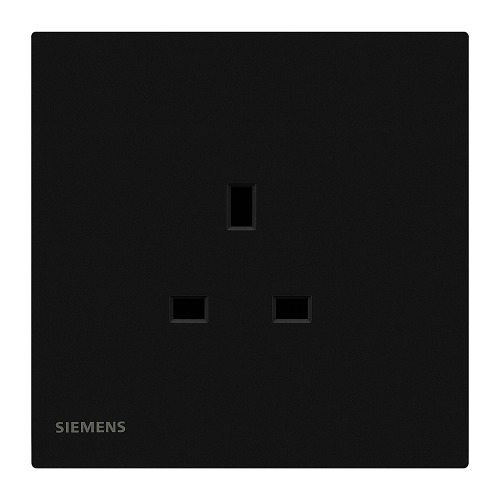 13A 1 Gang Socket 86x86mm, Black, 250V | Siemens (Delta Peleus)