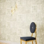 ورق حائط شرقي، مقاس 10 م×50 سم، لون بيج