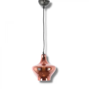 Ceiling Glass Pendant 20 cm, 100 cm Wire, Black - Bronze | Matkel Store