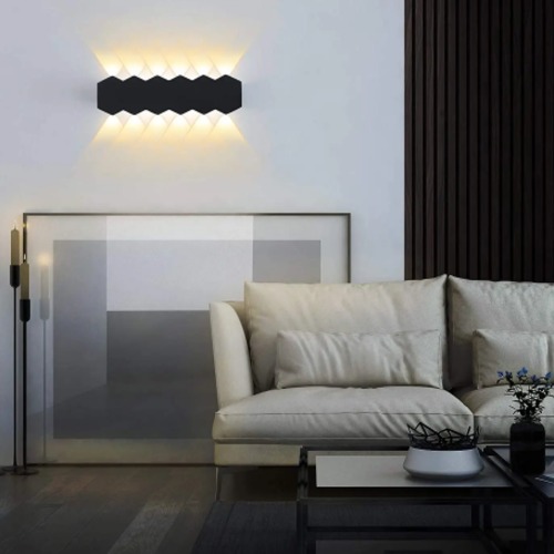 وحدة إضاءة حائطية LED 12 وات، مقاس 60×8 سم، لون أسود | متجر ماتكل