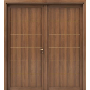 Premium Luxury Wooden Entrance Door Double 220×235 cm 6 cm Thickness Brown | YT-18031547