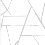 ورق جداري هندسي بلجيكي مقاس 820 سم× 68.58 سم، لون ابيض مع فضي، موديل بنسن كوبب