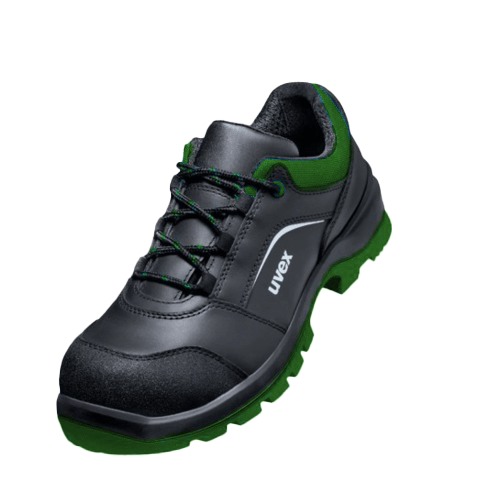 UVEX 2 Safety Shoes Waterproof Lightweight Size 43 Black × Green Width 11 | Reda Safe