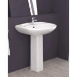 Washbasin basin With Complete Base, Size 49.5x64x83 cm | Saudi Ceramics Factory