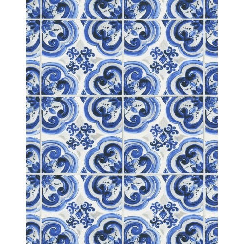 Italian Wallpaper 10.05m x 1.06m Blue and White | Balbaid Decor Company