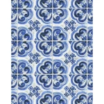 Italian wallpaper, blue and white, length 10.05 m, width 1.06 m, model TCW007TCAI9B001
