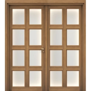Premium Double Wooden Door Size 220 × 235 cm, Brown Color | GPR05