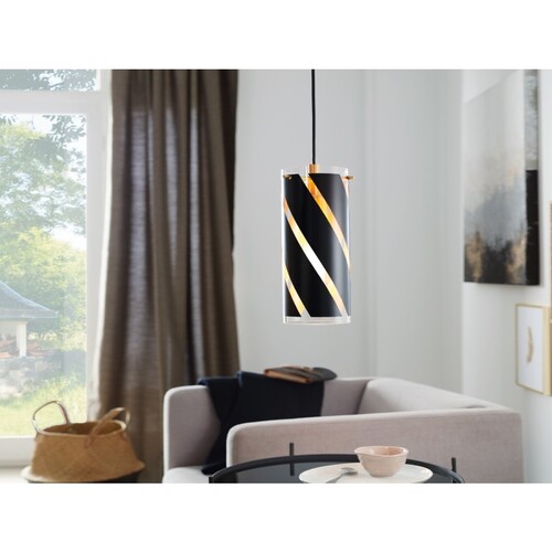 PINTO NERO Modern Hanging Light, Length 1500 mm, Width 110 mm, Gold | Black, E27W LED | PINTO NERO