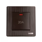 مفتاح سخان 20 أمبير، 220 فولت، مقاس 7 × 7 سم، لون أسود مطفي 