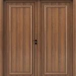 Durable Double Premium Wooden Door, Brown Color, Size 220 × 235 cm, Model EX07
