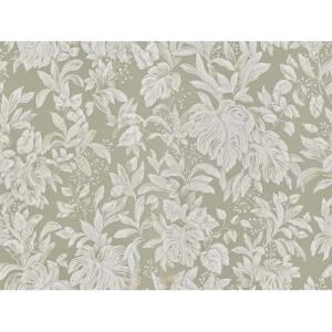 Leaf-patterned Italian Paper 10m×1.06m Light Green with Beige, Model Z46052 | Balbaid Decor Company