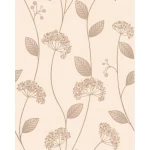 Italian Leaf- Patterned Wall Covering Size 10m x 0.53m, Beige Color, Model 30607