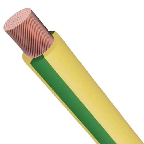 سلك كهرباء 50 مم 600/1000 فولت، نحاس شعر مرن، معزول PVC مقاوم حراري 105°C اصفر/اخضر | شركة كابلات الشرقية للصناعة