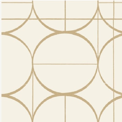 Geometric Wallpaper 10 m x 0.53 m Beige with Gold, Maison Model | Abyat Company