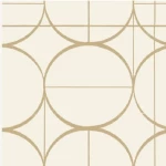 ورق جدراي هندسي لون بيج مع ذهبي، طول 10 م، عرض 0.53 م، موديل ميزون