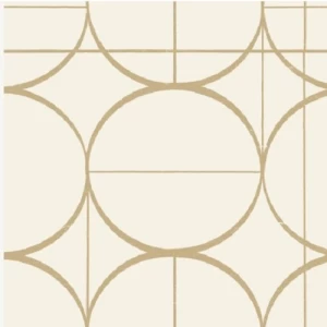 Geometric Wallpaper 10 m x 0.53 m Beige with Gold, Maison Model | Abyat Company